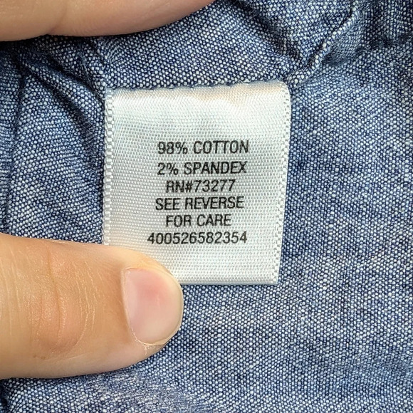 Sonoma Modern Fit Flexwear Denim Button Down Top Mens Small - Picture 9 of 9